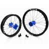 Paire de roues mx TM 85 Junior Moyeux bleus  / jantes noires 19x1.60 & 16x1.85