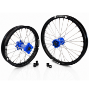 Paire de roues mx TM 85 Junior Moyeux bleus  / jantes noires 19x1.60 & 16x1.85